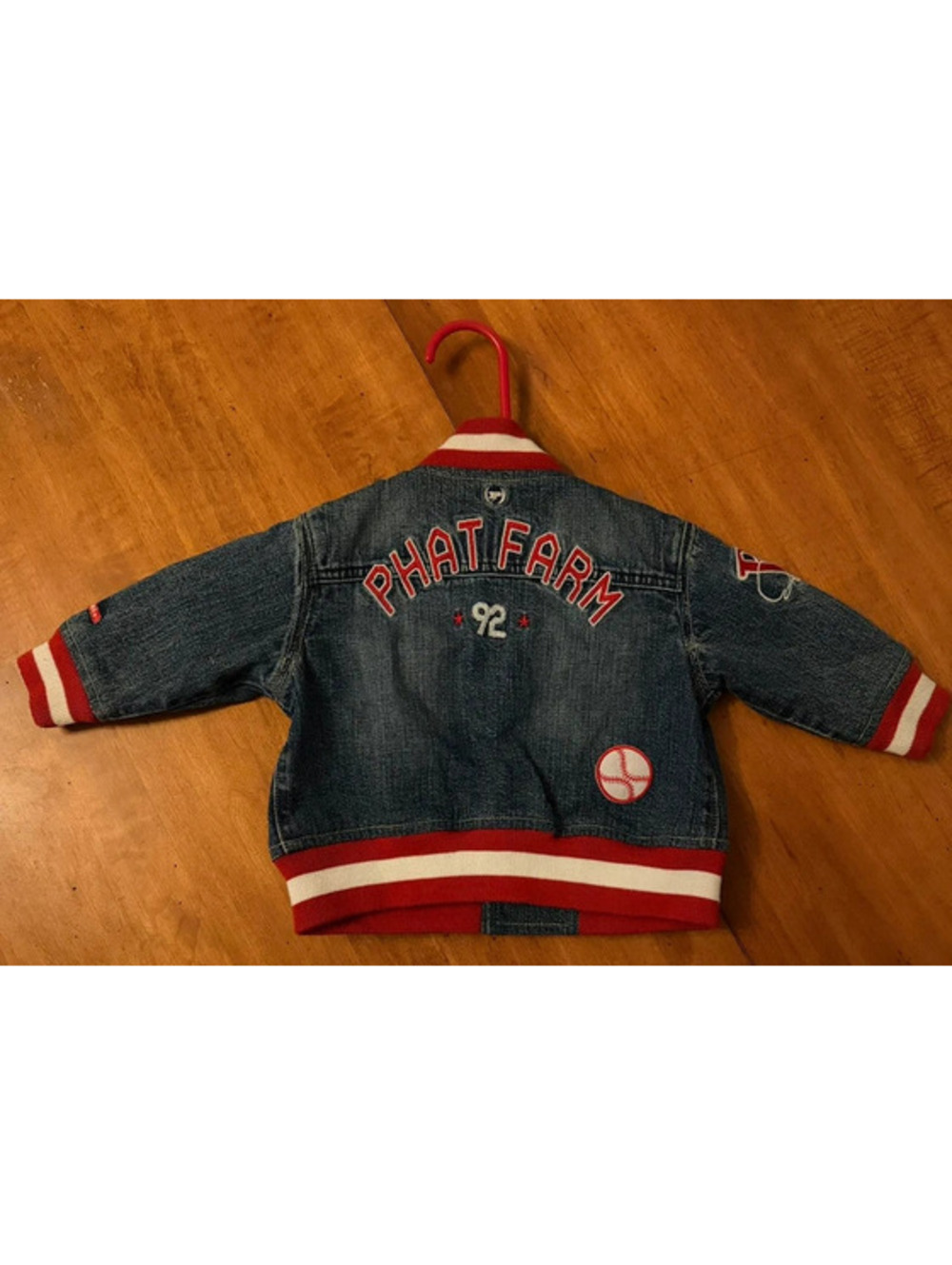 Phat Farm Baby Denim Varsity Jacket 3-12M Y2K - Picture 6 of 7